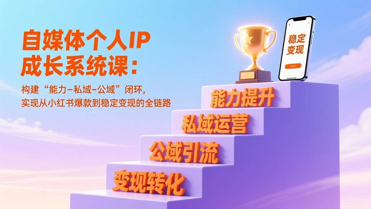 （17192期）自媒体个人IP成长系统课：构建“能力-私域-公域”闭环，实现从小红书爆款到稳定变现的全链路网赚项目-副业赚钱-互联网创业-资源整合白嫖の网赚