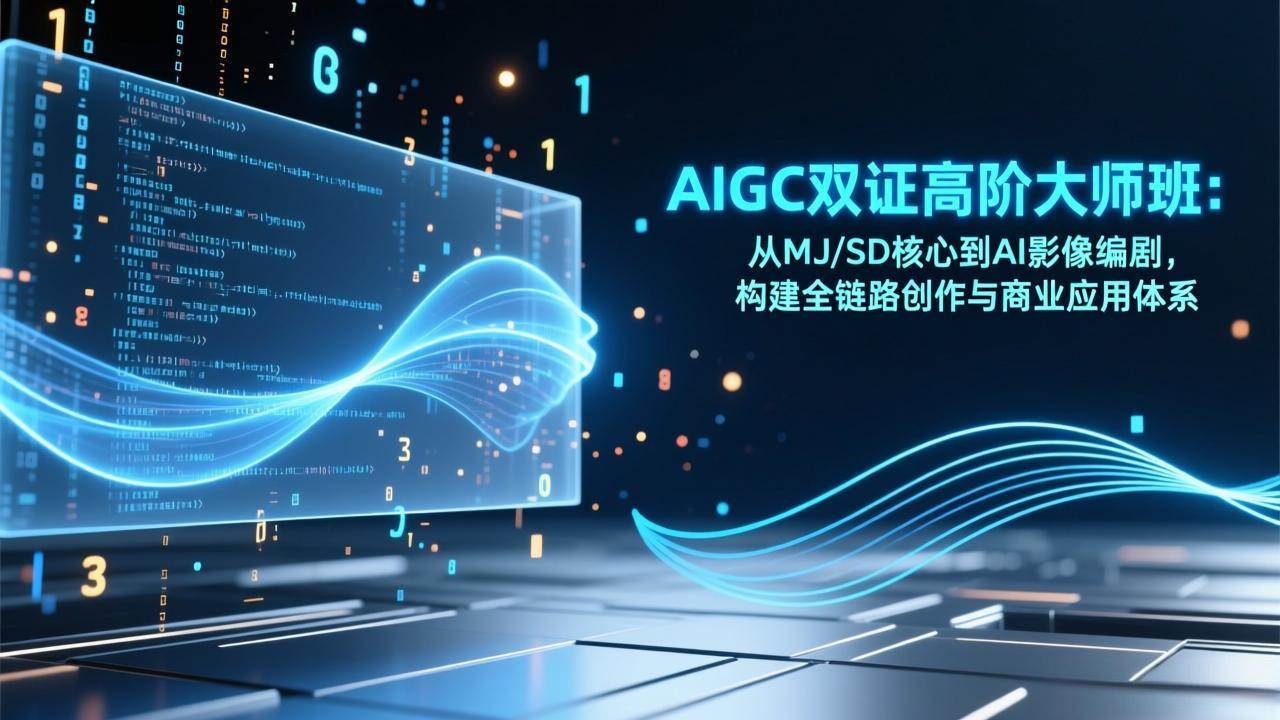 （17198期）AIGC双证高阶大师班：从MJ/SD核心到AI影像编剧，构建全链路创作与商业应用体系网赚项目-副业赚钱-互联网创业-资源整合白嫖の网赚