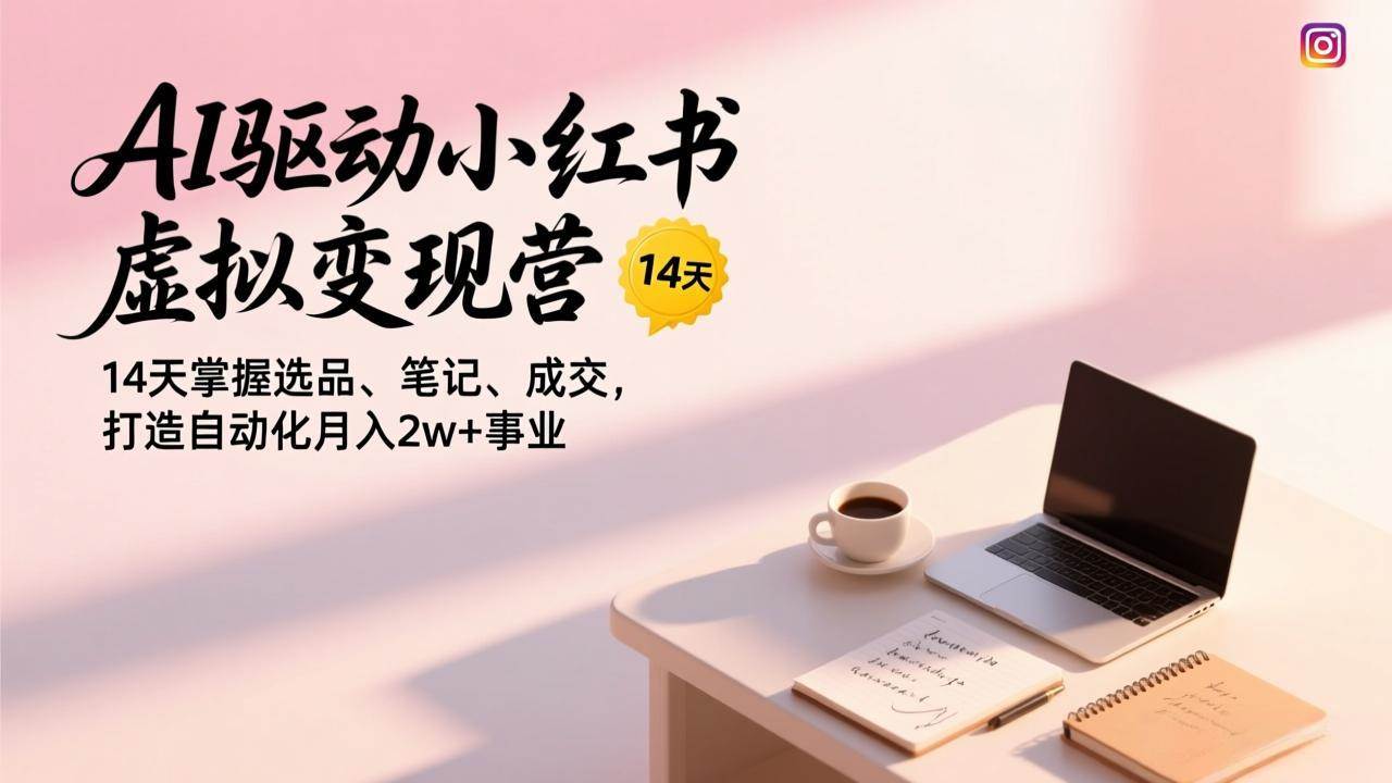 （17204期）AI驱动小红书虚拟变现营，14天掌握选品、笔记、成交，打造自动化月入2w+事业网赚项目-副业赚钱-互联网创业-资源整合白嫖の网赚