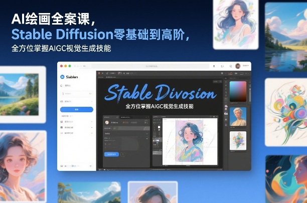 AI绘画全案课，StableDiffusion零基础到高阶，全方位掌握AIGC视觉生成技能网赚项目-副业赚钱-互联网创业-资源整合白嫖の网赚