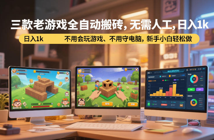 三款老游戏全自动搬砖，无需人工，日入1k，不用会玩游戏、不用守电脑，新手小白轻松做【揭秘】网赚项目-副业赚钱-互联网创业-资源整合白嫖の网赚