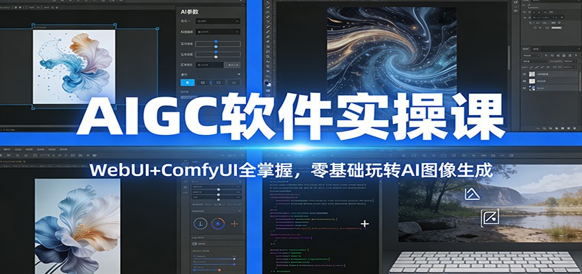 AIGC软件实操课：WebUI+ComfyUI全掌握，零基础玩转AI图像生成网赚项目-副业赚钱-互联网创业-资源整合白嫖の网赚