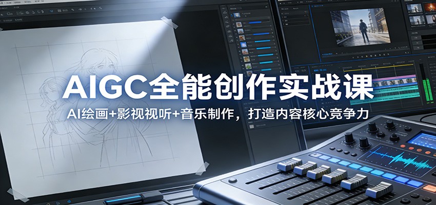 AIGC全能创作实战课：AI绘画+影视视听+音乐制作，打造内容核心竞争力网赚项目-副业赚钱-互联网创业-资源整合白嫖の网赚