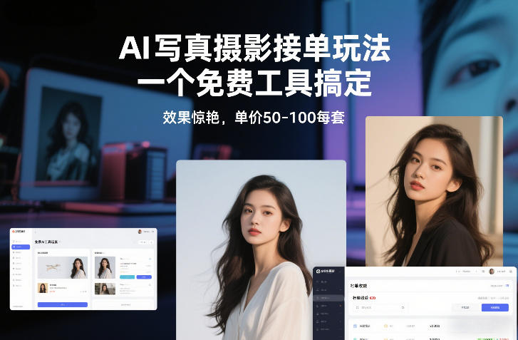 AI写真摄影接单玩法，一个免费工具搞定，效果惊艳，单价50-100每套网赚项目-副业赚钱-互联网创业-资源整合白嫖の网赚