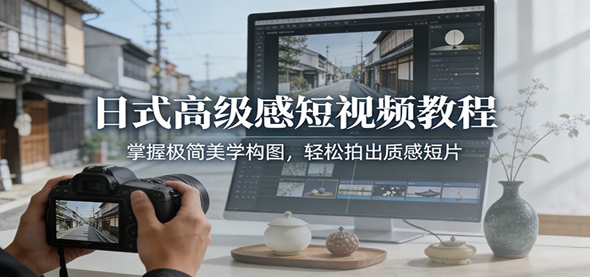 日式高级感短视频教程：掌握极简美学构图，轻松拍出质感短片网赚项目-副业赚钱-互联网创业-资源整合白嫖の网赚