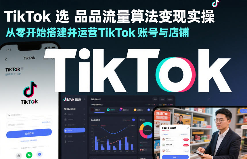 TikTok选品流量算法变现实操，从零开始搭建并运营TikTok账号与店铺网赚项目-副业赚钱-互联网创业-资源整合白嫖の网赚