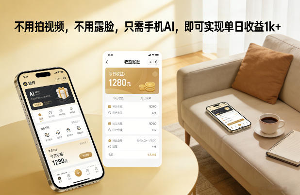 不用拍视频，不用露脸，只需手机AI，即可实现单日收益1k+【揭秘】网赚项目-副业赚钱-互联网创业-资源整合白嫖の网赚