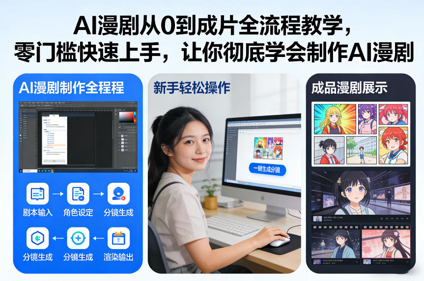 AI漫剧从0到成片全流程教学，零门槛快速上手，让你彻底学会制作AI漫剧【保姆级教程】网赚项目-副业赚钱-互联网创业-资源整合白嫖の网赚