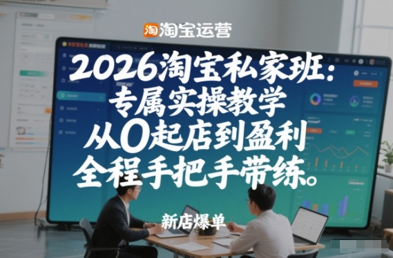 2026淘宝私家班：专属实操教学，从0起店到盈利，全程手把手带练网赚项目-副业赚钱-互联网创业-资源整合白嫖の网赚