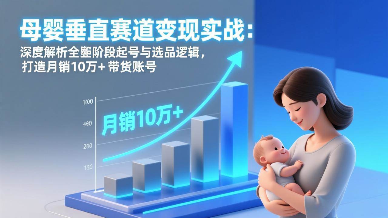 （17233期）母婴垂直赛道变现实战：深度解析三大阶段起号与选品逻辑，打造月销10万+带货账号网赚项目-副业赚钱-互联网创业-资源整合白嫖の网赚