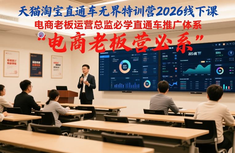 天猫淘宝直通车无界特训营2026线下课，电商老板运营总监必学直通车推广体系网赚项目-副业赚钱-互联网创业-资源整合白嫖の网赚