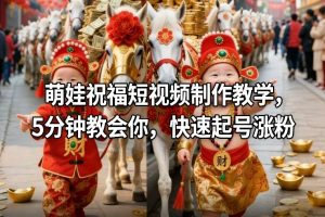 萌娃祝福短视频制作教学，5分钟教会你，快速起号涨粉