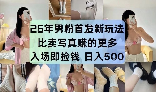 26年男粉首发最新3.0玩法，独此一家，比卖写真賺的更多，入场即捡钱，日入5张【揭秘】网赚项目-副业赚钱-互联网创业-资源整合白嫖の网赚