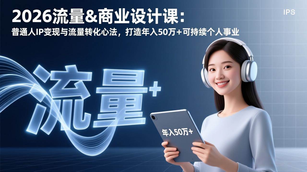 （17246期）2026流量&商业设计课：普通人IP变现与流量转化心法，打造年入50万+可持续个人事业网赚项目-副业赚钱-互联网创业-资源整合白嫖の网赚