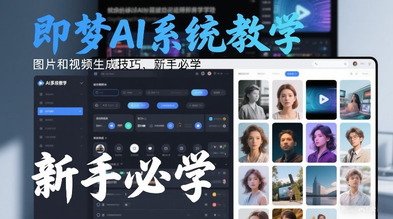 即梦AI系统教学，图片和视频生成技巧，新手必学网赚项目-副业赚钱-互联网创业-资源整合白嫖の网赚