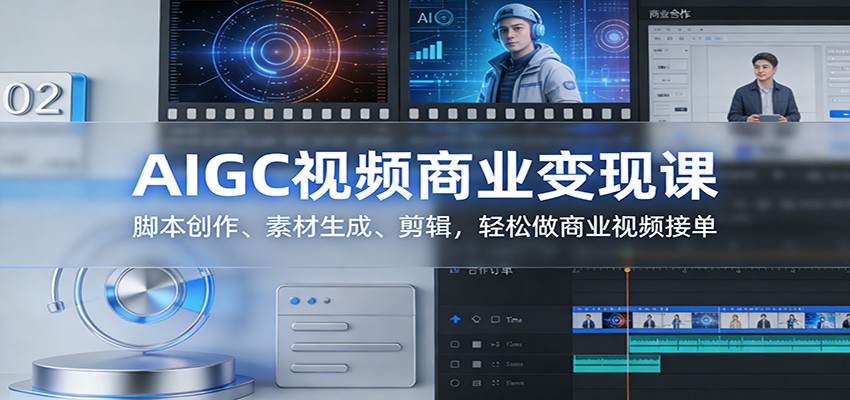 AIGC视频商业变现课：脚本创作、素材生成、剪辑，轻松做商业视频接单网赚项目-副业赚钱-互联网创业-资源整合白嫖の网赚