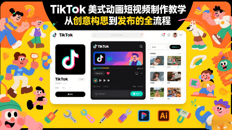 TikTok美式动画短视频制作教学，从创意构思到发布的全流程网赚项目-副业赚钱-互联网创业-资源整合白嫖の网赚
