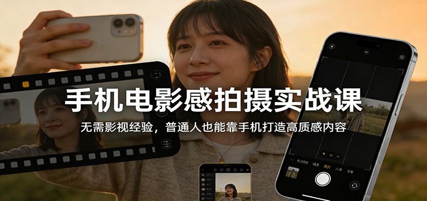 手机电影感拍摄实战课：无需影视经验，普通人也能靠手机打造高质感内容网赚项目-副业赚钱-互联网创业-资源整合白嫖の网赚