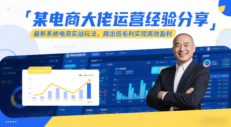 某电商大佬运营经验分享，最新系统电商实战玩法，跳出低毛利实现高效盈利网赚项目-副业赚钱-互联网创业-资源整合白嫖の网赚