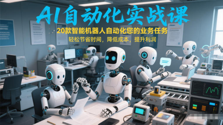 AI自动化实战课：20款智能机器人自动化您的业务任务，轻松节省时间，降低成本，提升利润网赚项目-副业赚钱-互联网创业-资源整合白嫖の网赚