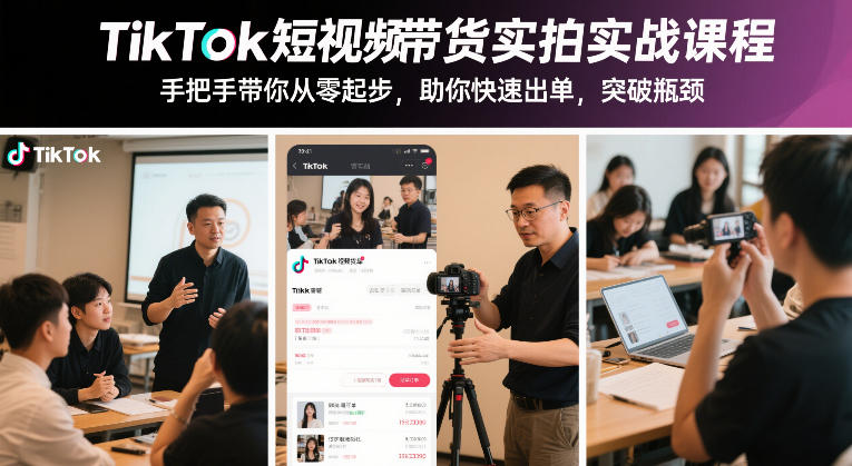 TikTok短视频带货实拍实战课程，手把手带你从零起步，助你快速出单，突破瓶颈网赚项目-副业赚钱-互联网创业-资源整合白嫖の网赚