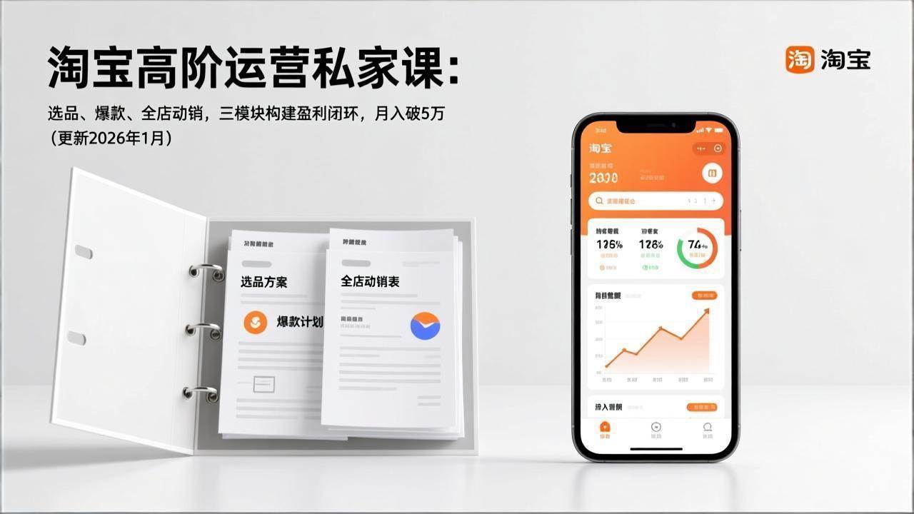 （17280期）淘宝高阶运营私家课：选品、爆款、全店动销，三模块构建盈利闭环，月入破5万（更新26年1月）网赚项目-副业赚钱-互联网创业-资源整合白嫖の网赚