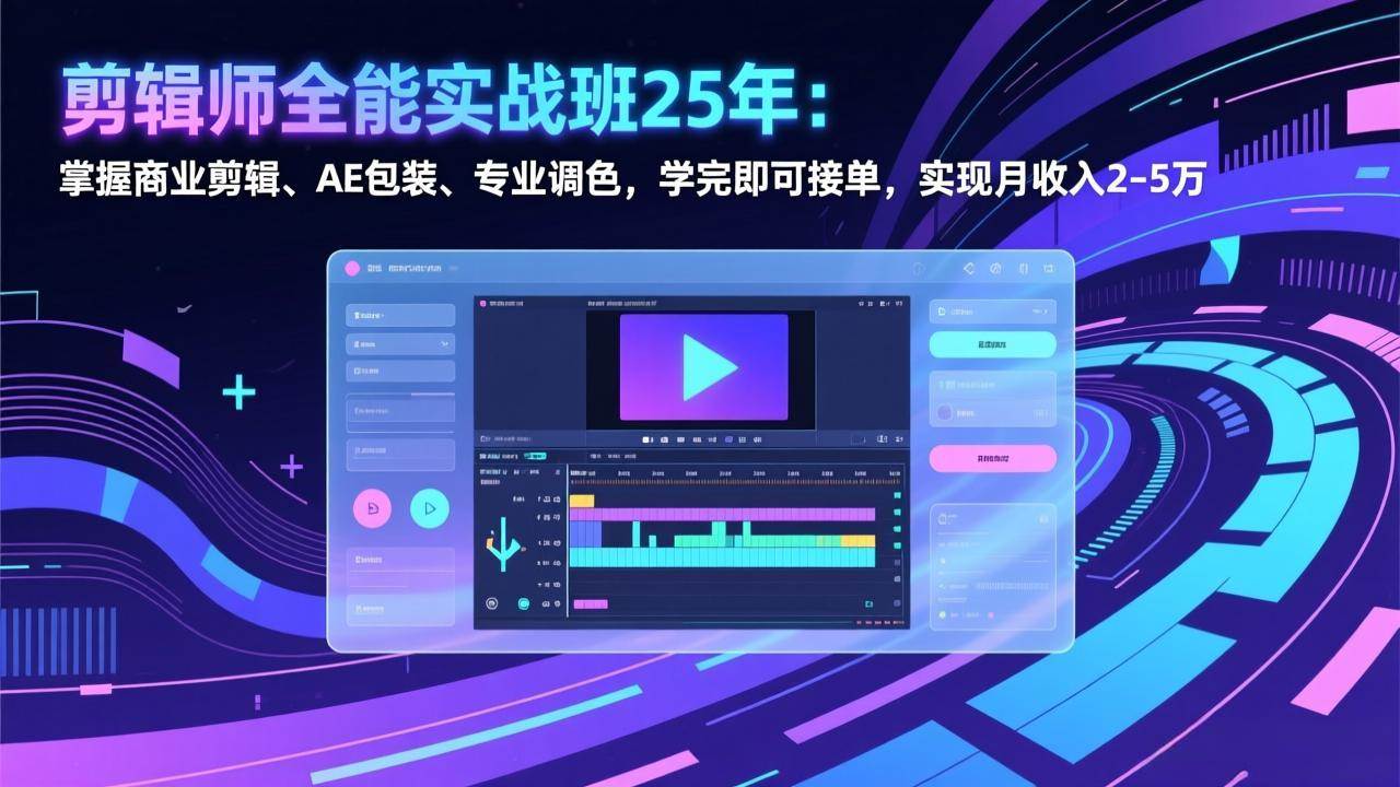 （17294期）剪辑师全能实战班25年：掌握商业剪辑、AE包装、专业调色，学完即可接单，实现月收入2-5万网赚项目-副业赚钱-互联网创业-资源整合白嫖の网赚