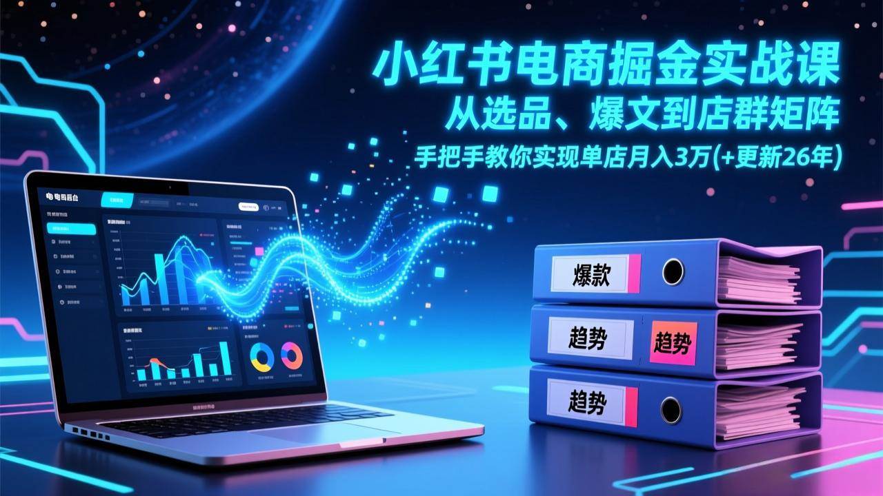 （17290期）小红书电商掘金实战课，从选品、爆文到店群矩阵，手把手教你实现单店月入3万+(更新26年)网赚项目-副业赚钱-互联网创业-资源整合白嫖の网赚