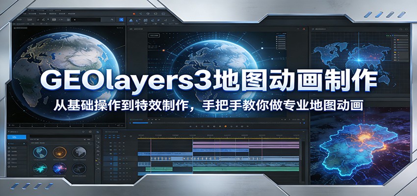 GEOlayers3地图动画制作：从基础操作到特效制作，手把手教你做专业地图动画网赚项目-副业赚钱-互联网创业-资源整合白嫖の网赚