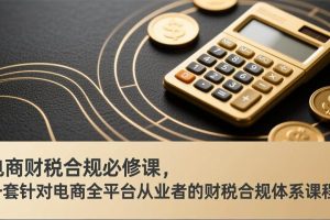 （17359期）电商财税合规必修课，是一套针对电商全平台从业者的财税合规体系课程