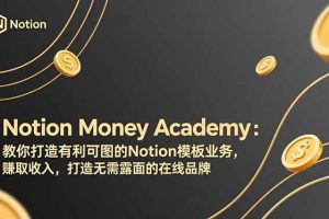 （17423期）Notion Money Academy：教你打造有利可图的Notion模板业务，赚取收入，打造无需露面的在线品牌