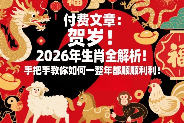 付费文章：贺岁！2026年生肖全解析！手把手教你如何一整年都顺顺利利！网赚项目-副业赚钱-互联网创业-资源整合白嫖の网赚