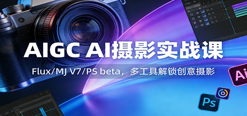 AIGCAI摄影实战课：Flux/MJV7/PSbeta，多工具解锁创意摄影网赚项目-副业赚钱-互联网创业-资源整合白嫖の网赚