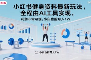 小红书健身资料最新玩法,全程由AI工具实现,利润非常可观,小白也能月入1W+【揭秘】