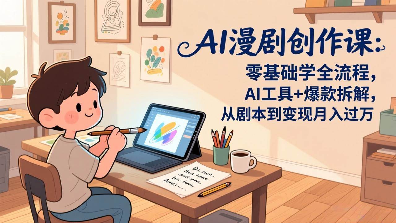 （17519期）AI漫剧创作课：零基础学全流程，AI工具+爆款拆解，从剧本到变现月入过万网赚项目-副业赚钱-互联网创业-资源整合白嫖の网赚