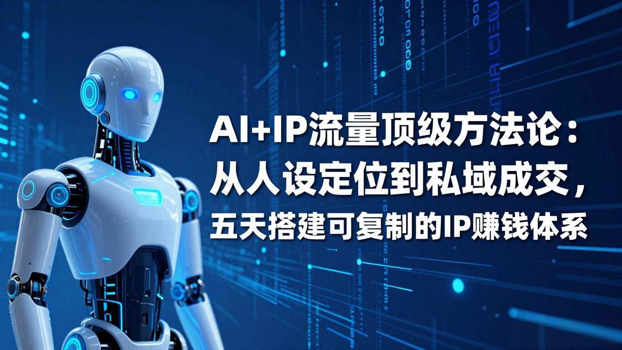 （17521期）AI+IP顶级方法论：从人设定位到私域成交，五天搭建可复制的IP赚钱体系网赚项目-副业赚钱-互联网创业-资源整合白嫖の网赚