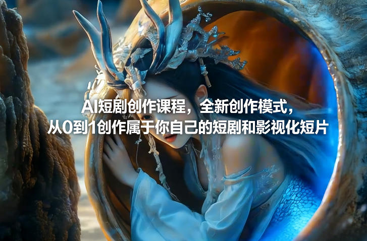AI短剧创作课程，全新创作模式，从0到1创作属于你自己的短剧和影视化短片网赚项目-副业赚钱-互联网创业-资源整合白嫖の网赚