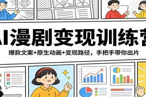 AI漫剧变现训练营:爆款文案+原生动画+变现路径,手把手带你出片