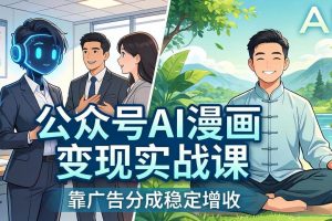 (17921期)公众号AI漫画变现实战课:星座/职场/养生多赛道+智能体发文,靠广告分成稳定增收