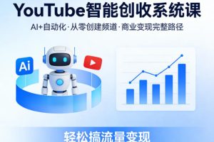 YouTube智能创收系统课,AI+自动化,从零创建YouTube频道并实现商业变现的完整路径,轻松搞流量变现