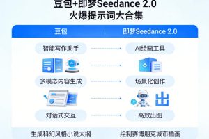 豆包+即梦Seedance 2.0，市面上卖的比较火爆的提示词大合集
