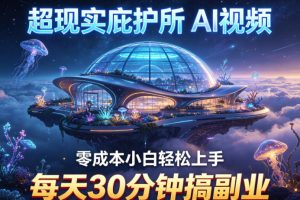 超现实庇护所AI视频项目拆解，零成本小白轻松上手，每天30分钟搞副业