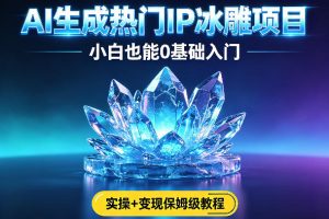 AI生成热门ip冰雕项目，小白也能0基础入门，实操+变现保姆级教程