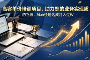 高客单价培训项目，助力您的业务实现质的飞跃，Max快速达成月入过W【原创双语字幕】