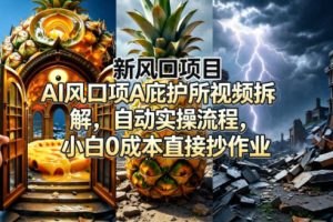 新风口项目AI庇护所视频拆解，自动实操流程，小白0成本直接抄作业