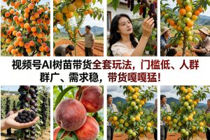 视频号AI树苗带货全套玩法，门槛低、人群广、需求稳，带货嘎嘎猛！（更新0426）