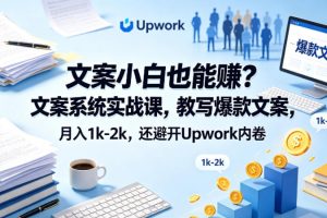 文案小白也能賺？文案系统实战课，教写爆款文案，月入1k-2k，还避开Upwork内卷【原创双语字幕】