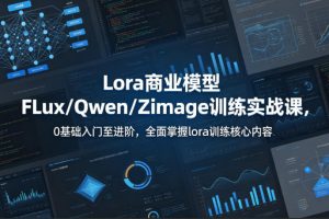系统性学习Lora商业模型FLux／Qwen／Zimage训练实战课，0基础入门至进阶，全面掌握lora训练核心内容