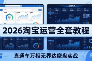 （18308期）2026淘宝运营全套教程(更新5月3日)，直通车万相无界达摩盘实战，从基础到进阶提升流量转化