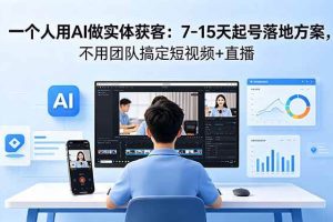 (18432期)一个人用AI做实体获客:7-15天起号落地方案,不用团队搞定短视频+直播